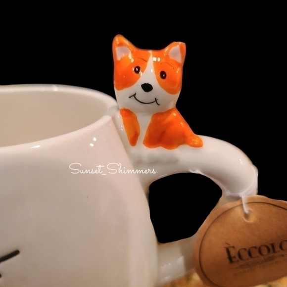 3D CORGI Dog Stay Pawsitive PAW Print Coffee Mug New - Picture 2 of 7